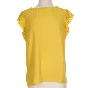 Ann Taylor Yellow Flutter Short Sleeve Blouse